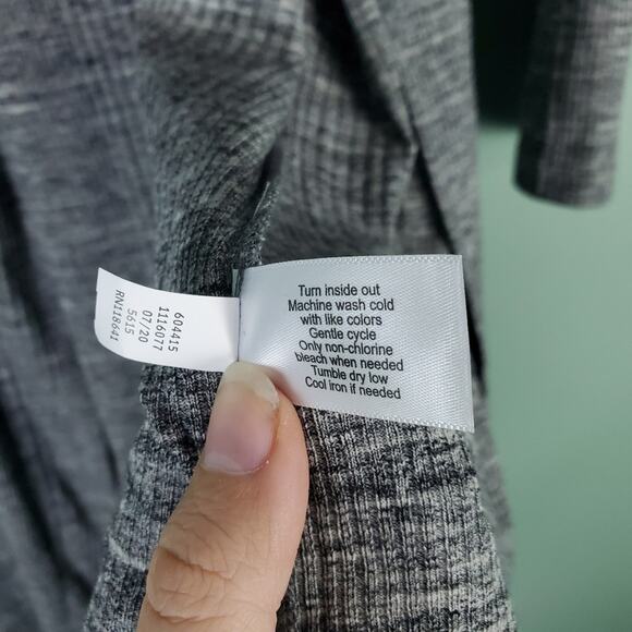 Lane Bryant Heathered Gray Long Ribbed Open Duster Cardigan Size 14 16 - Picture 5 of 5